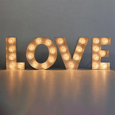 Wedding Signs LOVE 3D Giant Marqiee Letters With LED Light Up Bulbs