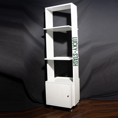 360 Degree Removeable Three Layers Floor Wheeled Metal Display Stand