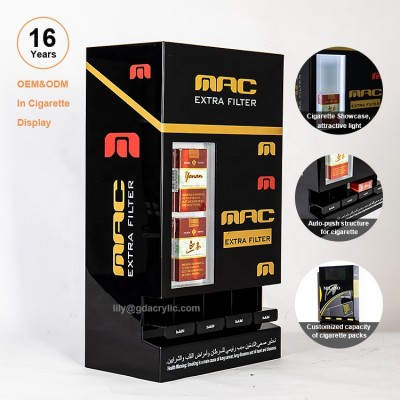 Automatic Push Acrylic Cigarette Tobacco  Display Cabinet Stand