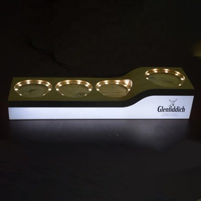 Acrylic Wood Metal Combined Bar Led bottle glorifier Display