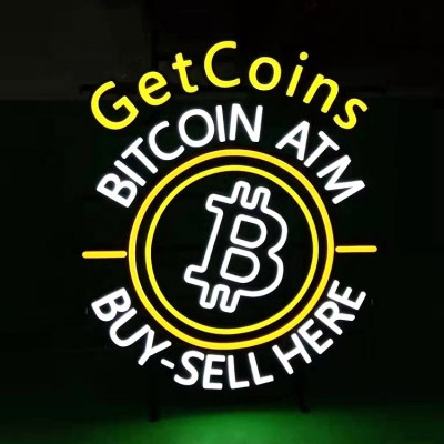 Wall Decor Bar Open Window Bitcoin ATM Acrylic Custom Led Neon Sign with Hooks