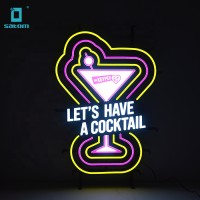 Wholesale Design Promotion Bar Alcohol Round Cocktail Light Neon Beer Led Champagne Sign For Sale