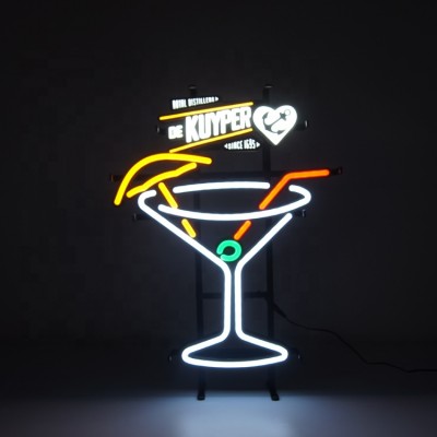 Wholesale Design Promotion Bar Alcohol Round Cocktail Light Neon Beer Led Champagne Sign For Sale