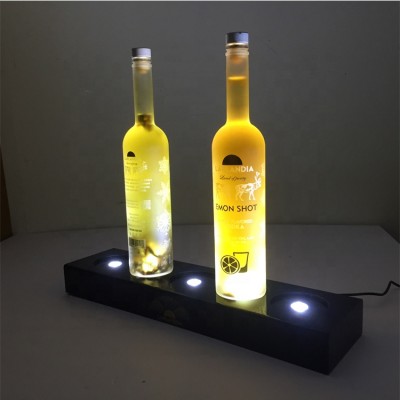 Custom 4 / 5 water / beverage / beer / bottles light up plastic glorifier presenter  led light base display