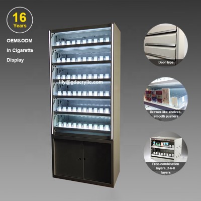 Free Design Door-type LED Cigarette Tobacco Display Cabinet