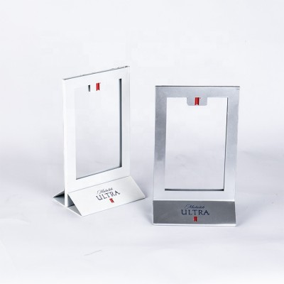 Satom Wholesale Custom Shape Design Metal Menu Holder with with Logo printing